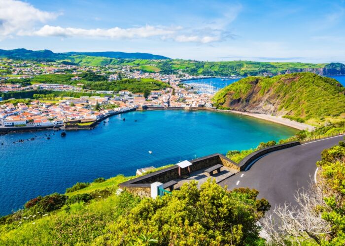 View,Of,Horta,Village,And,Port,With,Beautiful,Porto,Pim